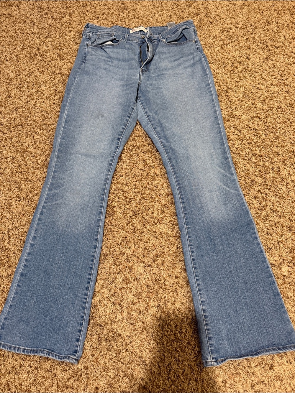 Women's Light Blue Flare Jeans - Classic High-Rise Flare